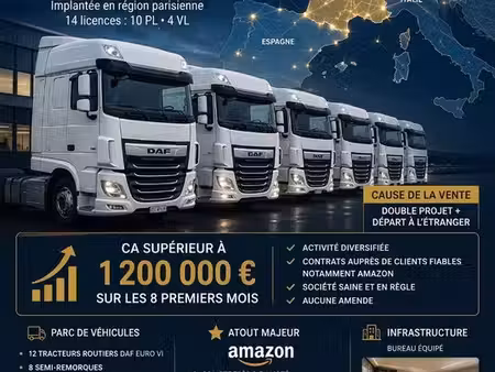 société de transport clé en main – pl / vl – à jour – 95 000