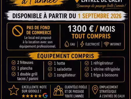 ? snack à louer – calvi ?