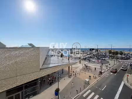 appartement t2 traversant de 47 m² à canet-en-roussillon - vue marina  mer et canigou