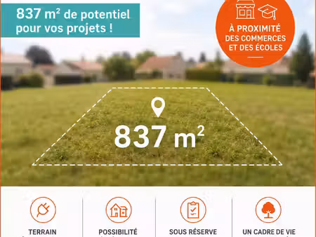terrain à bâtir 837m² environs