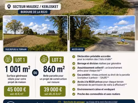 à vendre terrain constructible