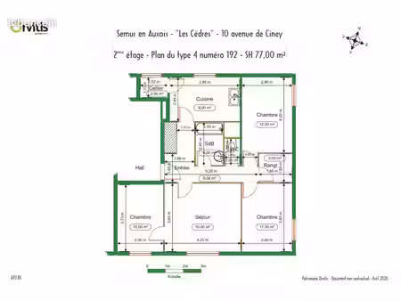 appartement 4 pièces 77 m²