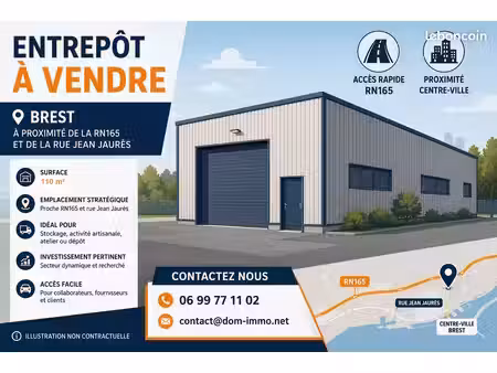 brest rive gauche entrepôt / local industriel 110 m2