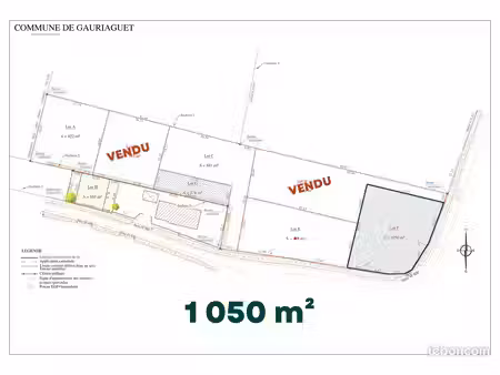 terrain 1050 m² gauriaguet