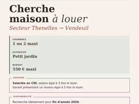 recherche maison à louer axe thenelles - vendeuil