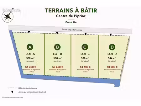 terrain 500 m² pipriac