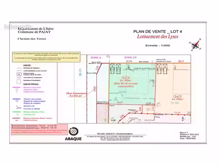 terrain constructible viabilisé de 450 m² – pajay (38260)
