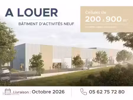 locaux d'activités neufs de 200 à 900 m² divisibles