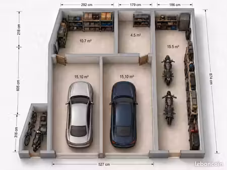 garages / stockage / box motos-vélos – aménagement modulable