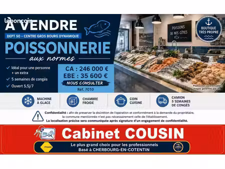 fonds de commerce poissonnerie barneville carteret