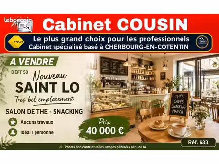 fonds de commerce salon de thé  snack 70 m²