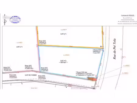 terrain 619 m² somain