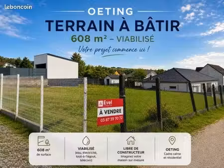 terrain 608 m² oeting