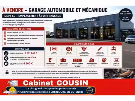 fonds de commerce autos 700 m²