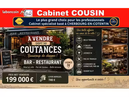 fonds de commerce restaurant  bar coutances