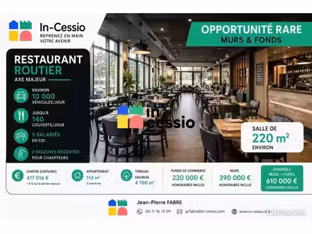 fonds de commerce restaurant  bar 470 m²