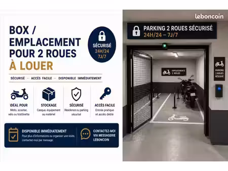 location emplacement 2 roues sécurisé