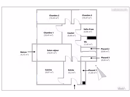 appartement 4 pièces 82 m²