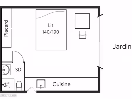 studio 16m2 dans jardin partagé