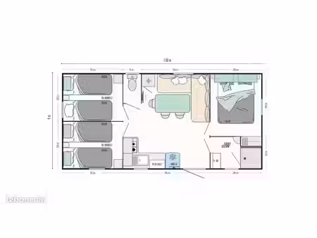 urgent - mobilhome 6pers - terrasse couverte - tout équipé