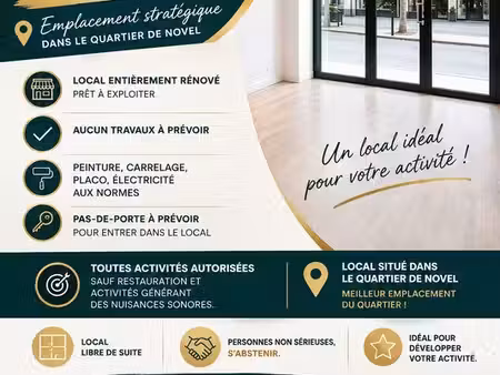à ne pas manquer local idéal pour supérette  épicerie ou activité professionnelle
