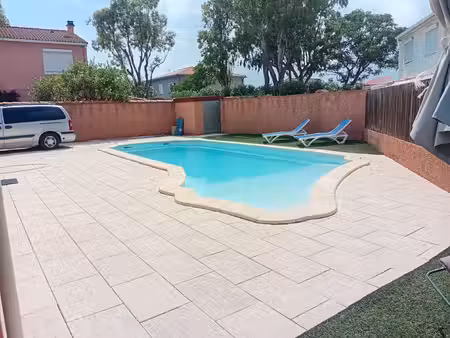 canet-plage maison avec piscine au calme dans une impasse
