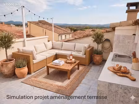 maison de village plein centre gignac t3 82 m2 - garage - tropézienne avec vue exceptionne