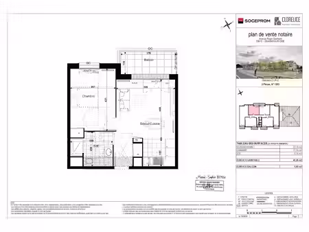 location appartement 2 pièces 42 m² à eragny sur oise (95610)  907 €