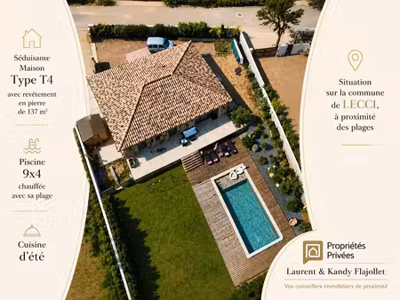 maison t4 avec piscine à lecci (20137) - corse du sud - france