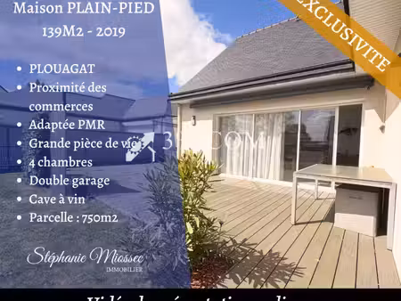 plouagat – plain-pied 2019 – 4 chambres – dpe a – aucun travaux