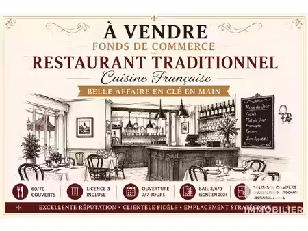 vente restaurant 120 m²