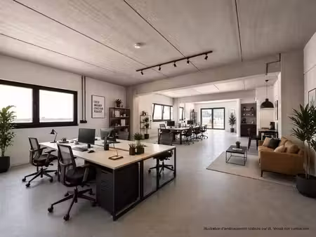 assesse : rez-de-chaussée de bureaux de 83m² avec terrasse