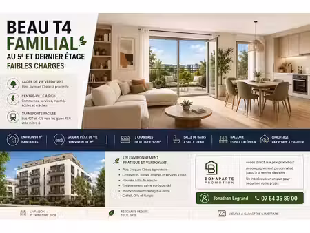 vente appartement 4 pièces 93 m² à valenton (94460)  315 000 €