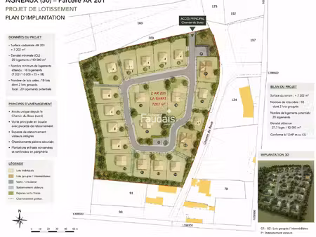 achat terrain 7 202m² agneaux 50180