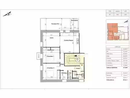 vente appartement 3 pièces 69.26 m² à clermont-l'herault (34800)  247 000 €
