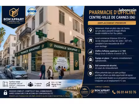 fonds de commerce  pharmacie cannes