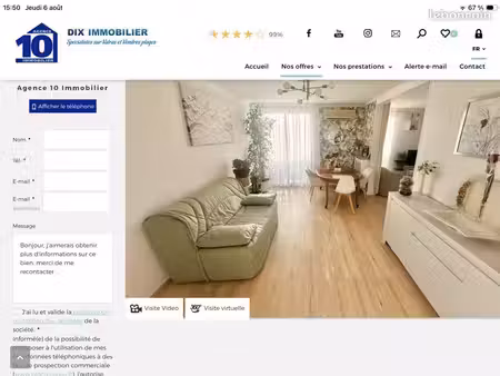 apparemment 80 m2 a 10 minutes à pied de la plage et centre