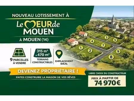 vente terrain 325 m² à mouen (14790)  75 400 €