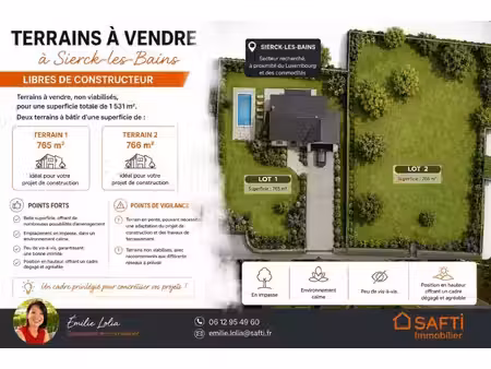 un terrain de 15 ares ou deux terrains de 765m² !