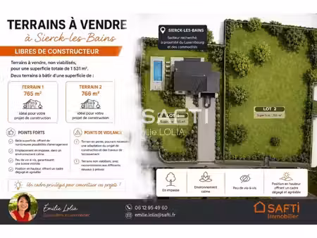 un terrain de 15 ares ou deux terrains de 765m² !