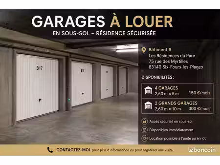 location garages en sous-sol – six-fours-les-plages