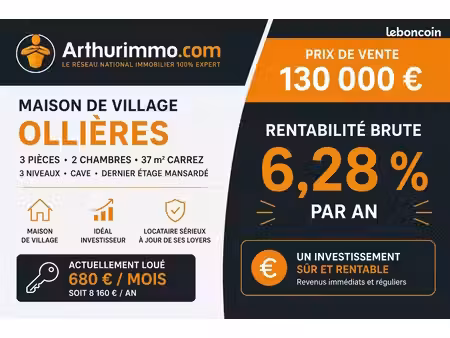 appartement 3 pièces 37 m²
