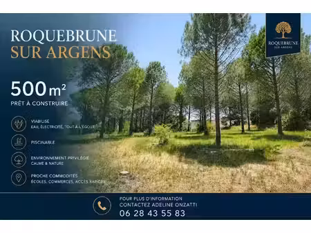 vente terrain 500 m² à roquebrune-sur-argens (83520)  227 000 €