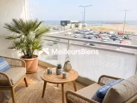 canet-plage – t3 vue mer – balcon – ascenseur – meublé – rénové – parking possible