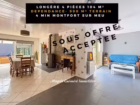 longère 3 chambres à 4 min de montfort sur meu