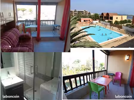 studio rés les amarines - piscine - grazel