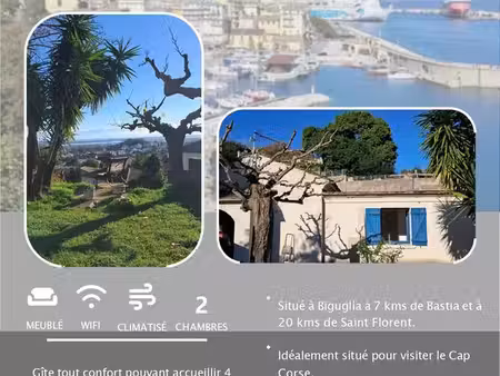 charmant appartement t3 meublé à louer à biguglia