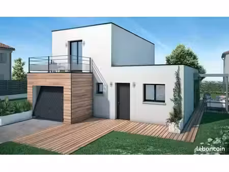 maison contemporaine neuve de 90 m² avec 3 chambres et garage de 15 m² sur terrain viabili
