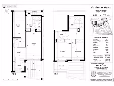 maison mitoyenne t3 de 83 65 m²