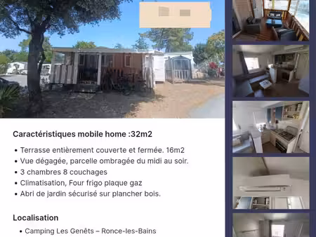 mobil home 3 chanbres 8 personne